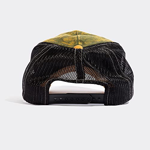 King Kerosin Gorra de camión para hombre, bordada, malla, aspecto desgastado verde oliva Talla única