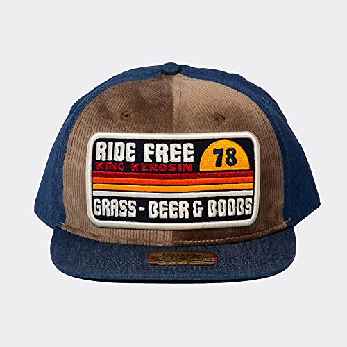 King Kerosin Gorra para hombre | Gorra plana | Parches | Cord Front | Algodón Ride Free