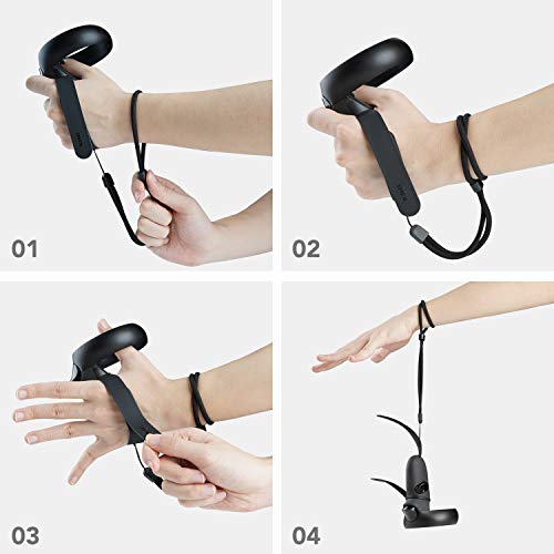 KIWI design Correa Ajustable de Nudillo para Controlador Oculus Quest/Oculus Rift S Accesorios, Correa de Fijación Ajustable con Cinta Mágica de Nylon