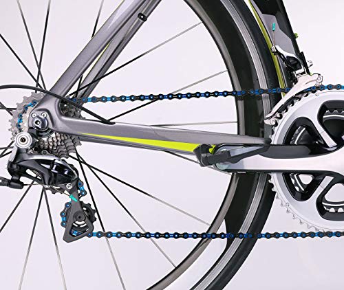 KMC DLC Cadena de 10 velocidades, Unisex, Negro y Azul, 116 Link