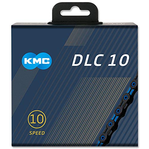 KMC DLC Cadena de 10 velocidades, Unisex, Negro y Azul, 116 Link