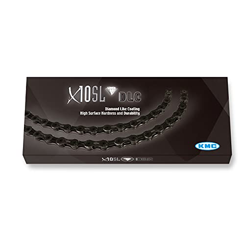 KMC X10-SL DLC Cadena 10 velocidades, Unisex, Negro-Negro