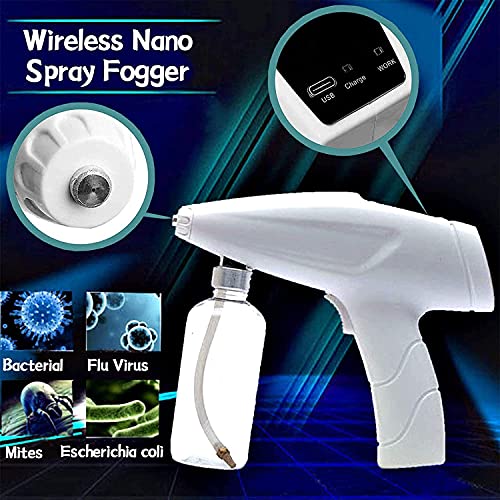 KMILE Desinfección Nano Steam Gun Mist Pistola, rociador portátil Rociador eléctrico inalámbrico Pistola Mini Handheld 200ml Fogger para Hogar, Oficina, Escuela o Jardín