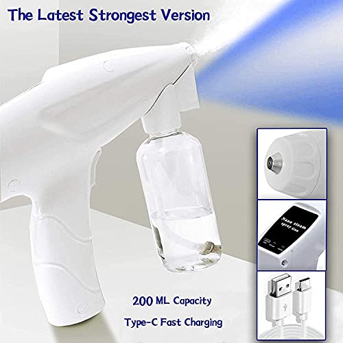 KMILE Desinfección Nano Steam Gun Mist Pistola, rociador portátil Rociador eléctrico inalámbrico Pistola Mini Handheld 200ml Fogger para Hogar, Oficina, Escuela o Jardín