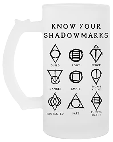 Know Your Shadowmarks Vidrio Cerveza Taza Glass Beer Mug Cup