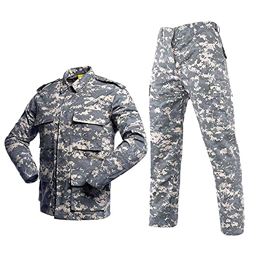 LANBAOSI, traje de combate uniforme BDU táctico para hombres, camisa militar, chaqueta, abrigo y conjunto de pantalones