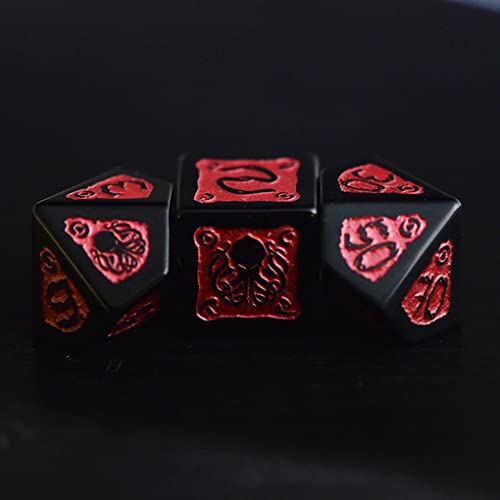 LANGWEI D&D Dungeons and Dragons Dice, Pretty Obsidian DND Juego De Dados Poliédricos para Juegos De Mesa, TRPG, Juegos De Dados De rol,D20
