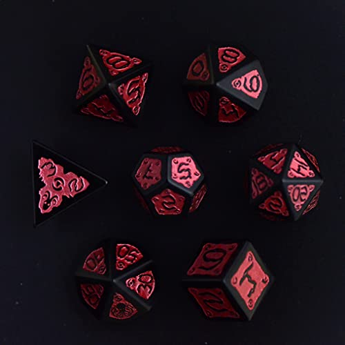 LANGWEI D&D Dungeons and Dragons Dice, Pretty Obsidian DND Juego De Dados Poliédricos para Juegos De Mesa, TRPG, Juegos De Dados De rol,D20