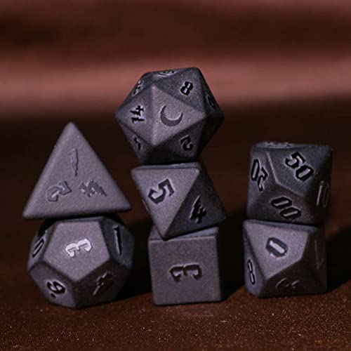 LANGWEI DND Dice Set Pretty Frosted Obsidian D&D Dados Poliédricos, Dados De Juego De rol para Juegos De Mesa TRPG Juegos De Mazmorras Y Dragones