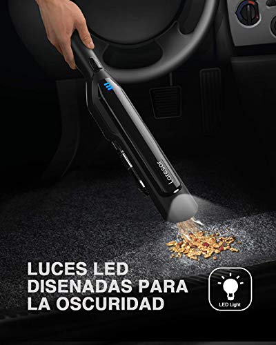 Laresar Aspiradora de Mano, 170W, 17000PA, Potente Aspirador Sin Cable Portatil, 2 velocidades, 3000mAh Batería & HEPA Filtro, LED, para Casa & Coche, Pelo Animal (Origin 1)