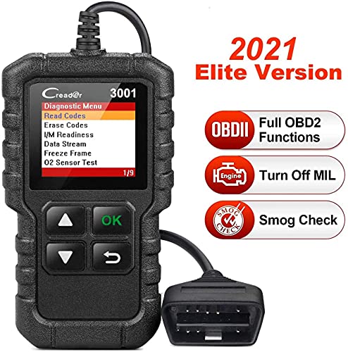 LAUNCH - Máquina de Diagnosis Creader 3001 OBD2, para vehículos, para el Control de la luz de avería del Motor, el Sistema de sensores O2 y el OBD, Lector de código, Herramienta de escaneo