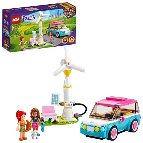 LEGO 41443 Friends Coche Eléctrico de Olivia Juguete de Construcción para Niños 6 años con Mini Muñecas Educación Ambiental