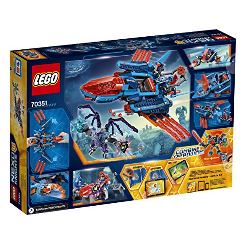 LEGO Nexo Knights - Halcón-Bláster de Combate de Clay, Set de Construcción con Avión y Monstruo de Piedra de Juguete (70351)