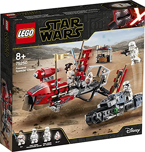 LEGO Star Wars TM - Trepidante Persecución en Pasaana, Set de Construcción Inspirado en la Guerra de la Galaxias, Vehículo Espacial de Juguete, Episodio IX: El Ascenso de Skywalker (75250)