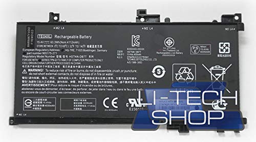 LI-TECH Batería compatible 4100 mAh para HP Pavilion 15-BC400NS 8 celdas negro de repuesto