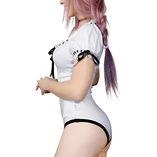 LittleForBig Bebé Adulto Amante del Pañal (ABDL) Mono Botón Entrepierna Onesie-Lolita Onesie XS