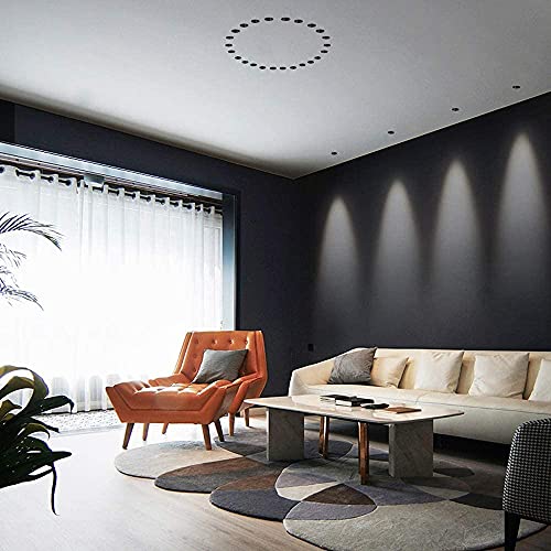 LogIme 5W / 7W 24 ° Ángulo de haz Foco empotrable LED 3000k CRI95 + COB Antideslumbrante Luz LED empotrada en el techo Mini foco pequeño sin bordes Distancia del orificio de montaje 60mm Foco empotrab