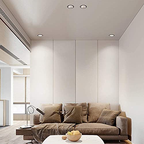 LogIme Bisel Estrecho de 10 W Ángulo de Haz de 30 ° Foco Empotrado LED 75 mm Paso del Orificio de Montaje Luz de Techo empotrada LED 4000K Negro Redondo Ultrafino Luz empotrada LED antideslumbrante
