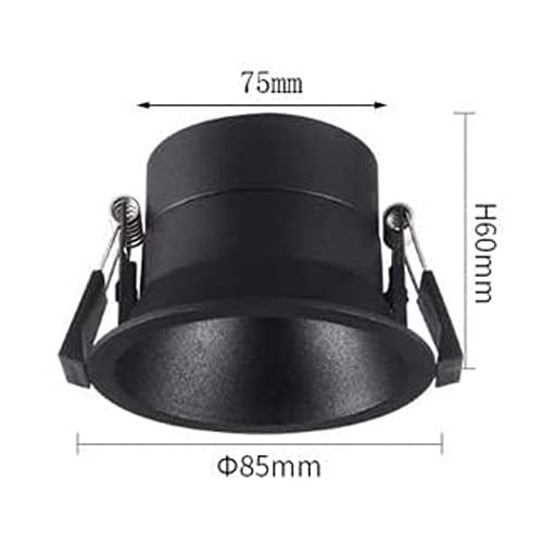 LogIme Bisel Estrecho de 10 W Ángulo de Haz de 30 ° Foco Empotrado LED 75 mm Paso del Orificio de Montaje Luz de Techo empotrada LED 4000K Negro Redondo Ultrafino Luz empotrada LED antideslumbrante