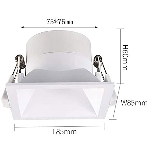 LogIme Foco empotrable COB antirreflejo blanco de 10W, 3500k Foco empotrable empotrado LED de borde estrecho Luz de techo CRI95 + Aluminio Durable Mini LED empotrado con ángulo de haz de 30 ° Accesori