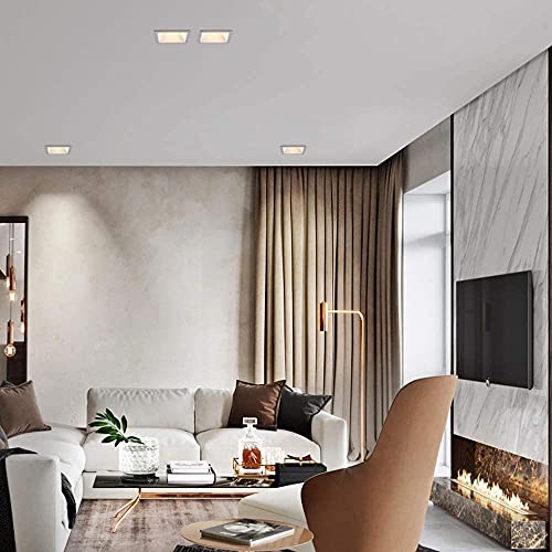 LogIme Foco empotrable COB antirreflejo blanco de 10W, 3500k Foco empotrable empotrado LED de borde estrecho Luz de techo CRI95 + Aluminio Durable Mini LED empotrado con ángulo de haz de 30 ° Accesori