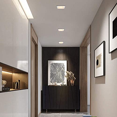 LogIme Foco empotrable COB antirreflejo blanco de 10W, 3500k Foco empotrable empotrado LED de borde estrecho Luz de techo CRI95 + Aluminio Durable Mini LED empotrado con ángulo de haz de 30 ° Accesori