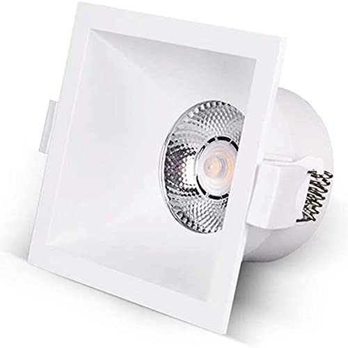 LogIme Foco empotrable COB antirreflejo blanco de 10W, 3500k Foco empotrable empotrado LED de borde estrecho Luz de techo CRI95 + Aluminio Durable Mini LED empotrado con ángulo de haz de 30 ° Accesori