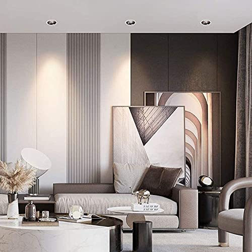 LogIme Mini foco empotrable LED ultrafino antirreflejo profundo de 7 W, luz LED empotrada en el techo con ángulo de haz redondo de 38 °, aluminio fundido a presión de 6000 k, sala de estar doméstica C