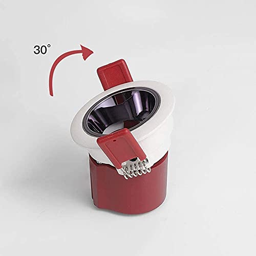 LogIme Mini foco empotrable LED ultrafino antirreflejo profundo de 7 W, luz LED empotrada en el techo con ángulo de haz redondo de 38 °, aluminio fundido a presión de 6000 k, sala de estar doméstica C