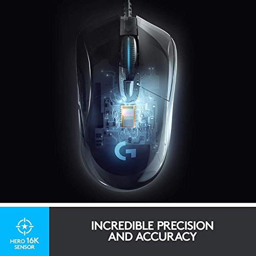 Logitech G G403 Lightspeed Ratón Gaming Inalámbrico, Captor Hero 25K, 25,600 dpi, Pesos Ajustables, 6 Botones Programables y G240 Alfombrilla de Ratón de Tela, Grosor 1mm, 340 x 280mm, PC/Mac