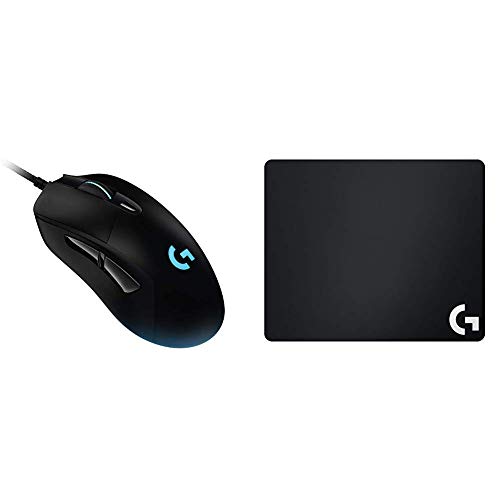 Logitech G G403 Lightspeed Ratón Gaming Inalámbrico, Captor Hero 25K, 25,600 dpi, Pesos Ajustables, 6 Botones Programables y G240 Alfombrilla de Ratón de Tela, Grosor 1mm, 340 x 280mm, PC/Mac