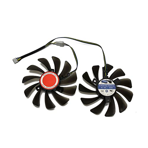 LOKOER Fit for 2Pcs / Set 95Mm FDC10U12S9-C CF1010U12S para XFX RX 580590 RX Vega 56 64 Ventilador de refrigeración de Tarjeta gráfica de minería de Doble edición(Color:Black)