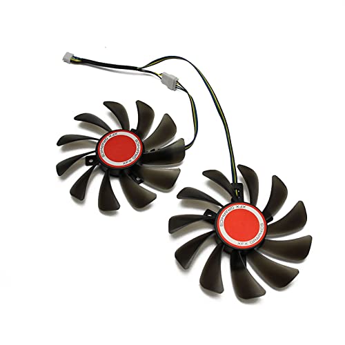 LOKOER Fit for 2Pcs / Set 95Mm FDC10U12S9-C CF1010U12S para XFX RX 580590 RX Vega 56 64 Ventilador de refrigeración de Tarjeta gráfica de minería de Doble edición(Color:Black)
