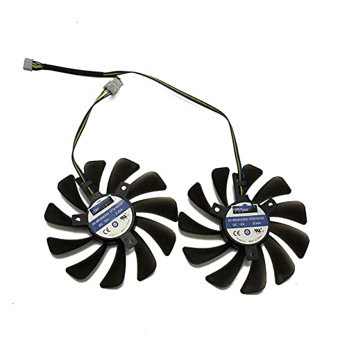 LOKOER Fit for 2Pcs / Set 95Mm FDC10U12S9-C CF1010U12S para XFX RX 580590 RX Vega 56 64 Ventilador de refrigeración de Tarjeta gráfica de minería de Doble edición(Color:Black)