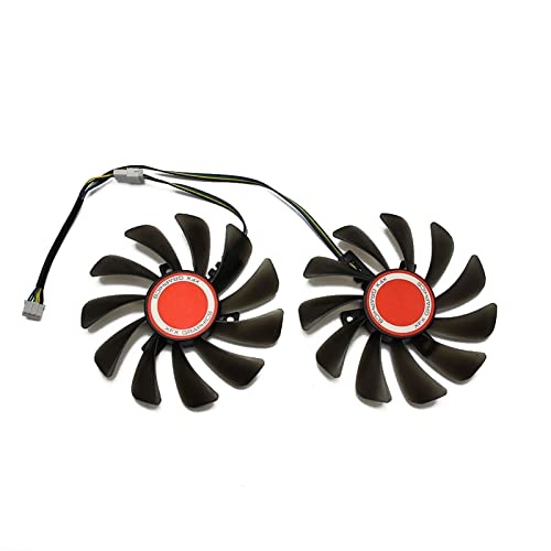 LOKOER Fit for 2Pcs / Set 95Mm FDC10U12S9-C CF1010U12S para XFX RX 580590 RX Vega 56 64 Ventilador de refrigeración de Tarjeta gráfica de minería de Doble edición(Color:Black)