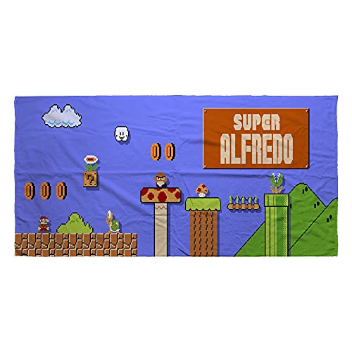 LolaPix Toalla Mario Bros. Regalos Personalizados. Toalla de Playa. Toallas Personalizadas con Nombre. Varios diseños. Mario
