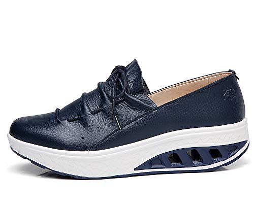 lovejin Mujer Adelgazar Zapatos Sneakers Deporte Cuña Zapatos Plataforma Sneakers Caminar Fitness Transpirable Deportes al Aire Libre Zapatos