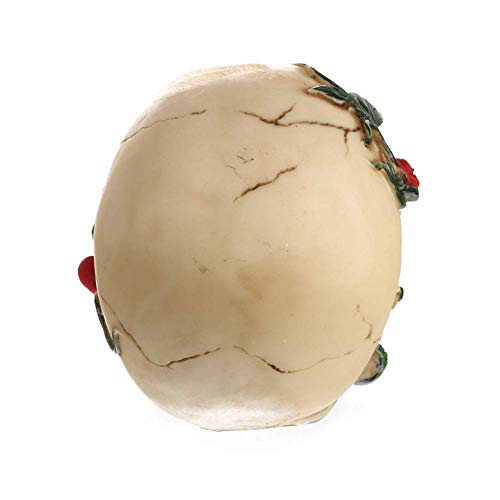 L.TSN Adorno de Estatua de Calavera gótica con Ping Rose Vine Steam Punk Vintage Decoración del hogar Regalo, A