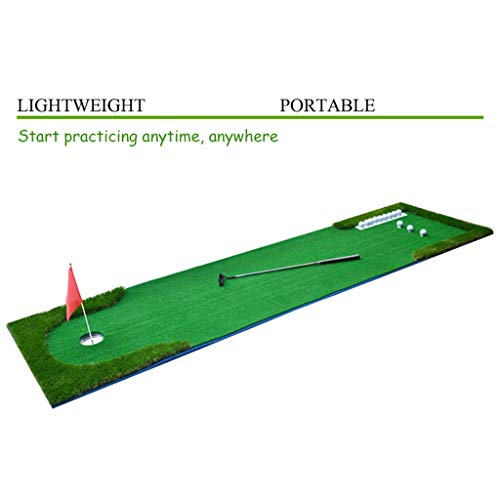 LXDDP Green Putting Mat Green, Professional Golf Simulator Training Mat Putting Equipment Putting Set, con Banderas y Juego Base y para Uso doméstico, Oficina, al Aire Libre