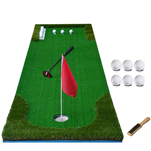 LXDDP Green Putting Mat Green, Professional Golf Simulator Training Mat Putting Equipment Putting Set, con Banderas y Juego Base y para Uso doméstico, Oficina, al Aire Libre