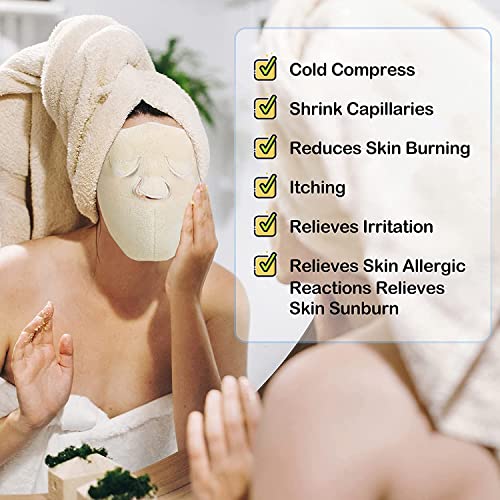 LYFH Reusable Face Towel Masks, Facial Steamer Towel, Hot Towels Facial Mask, Face Towel Mask, Coral Fleece Hot Compress Towel, for SPA Anti Aging Moisturizing Beauty Skin Care (Three Holes+A Hole)