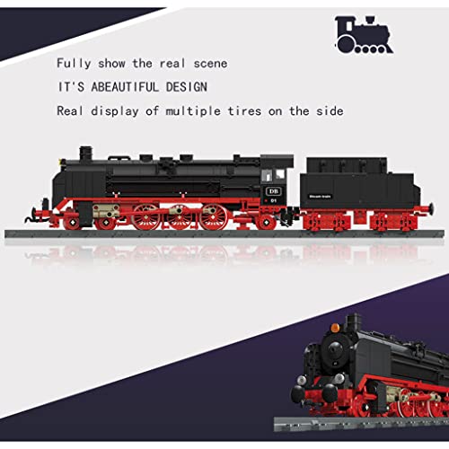 LYMHGHJ Technic Steam Train Juego de Bloques de construcción, 789 Piezas Retro Steam Train Rail Freight Train Juego de Bloques de construcción con vías de Tren compatibles con Lego