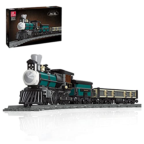 LYMHGHJ Technics City Train Set, 560 + Pcs Retro Steam Train Rail Freight Train Juego de Bloques de construcción con vías de Tren, Ladrillos - Compatible con Lego 60198