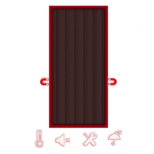 Magnetic Screen Door Heavy Duty Cold Protection Exterior Doors Winter Self-Priming Keep Warm Door Panel Noise Reduction Blanket Oxford Fabric,55 Sizes (Brown 50x250cm)
