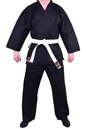 M.A.R International Ltd. MAR - Uniforme de karate negro (100% algodón) 7/200 (NCAT-04)