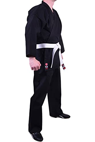 M.A.R International Ltd. MAR - Uniforme de karate negro (100% algodón) 7/200 (NCAT-04)