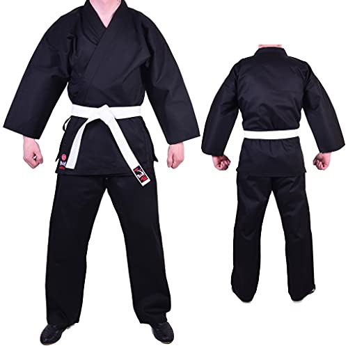 M.A.R International Ltd. MAR - Uniforme de karate negro (100% algodón) 7/200 (NCAT-04)
