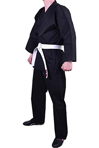 M.A.R International Ltd. MAR - Uniforme de karate negro (100% algodón) 7/200 (NCAT-04)