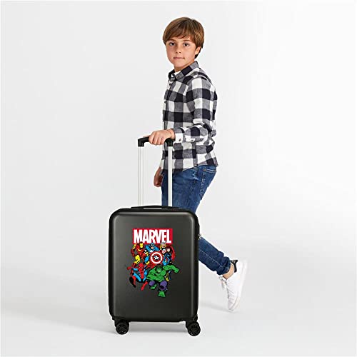 Marvel Los Vengadores Sky Avengers Juego de maletas Negro 55/68 cms Rígida ABS Cierre combinación 104L 4 Ruedas Dobles Equipaje de Mano