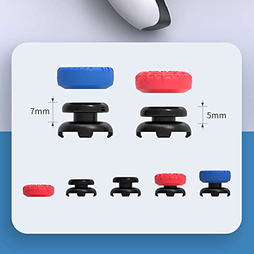MatoSan® Performance Thumbsticks Grip Set de accesorios | Aim elevado para PS5 Controller Sticks Joystick Cabezales | Precisión & Protectores (azul + rojo)